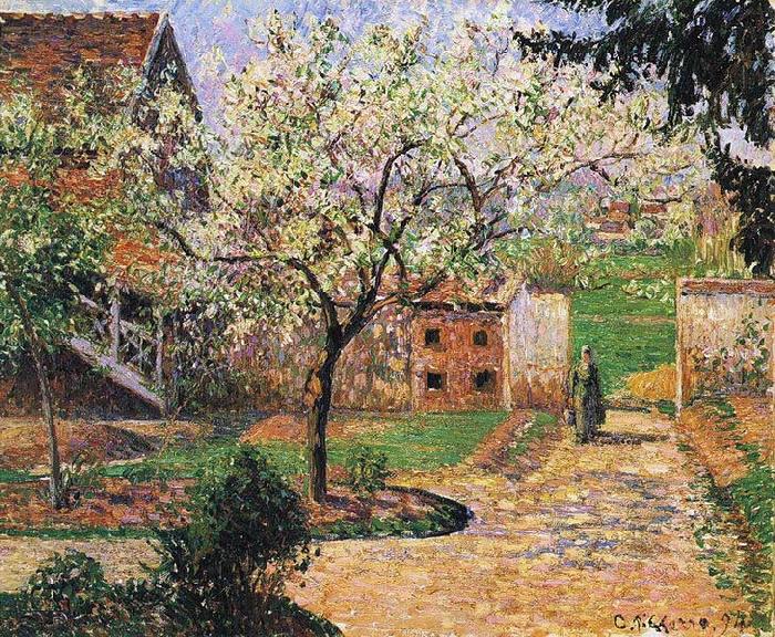 Camille Pissarro Flowering Plum Tree, Eragny oil painting image
